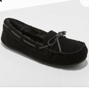 New Stars Above Chaia Genuine Suede Slippers Black slip on loafers size 12 NWT
